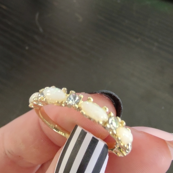 Gold plated opal and mossianite - Picture 5 of 8